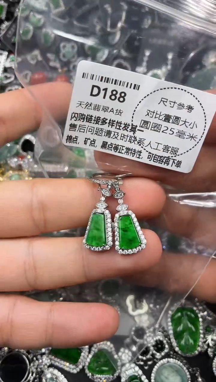 颈饰未镶嵌翡翠D188耳钩