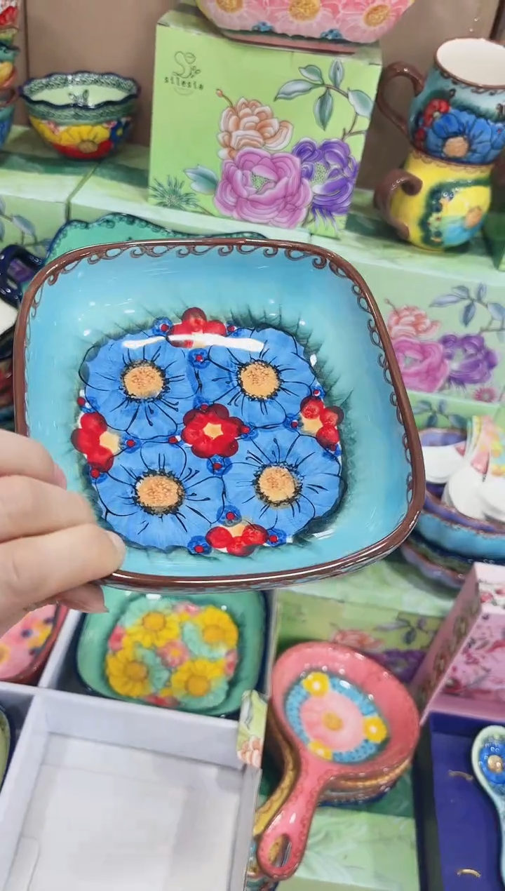 瓷四方深碟两个-蓝