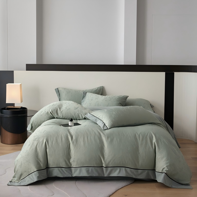 【源头家纺】新款羽零™空气拉绒加厚双感轻奢提花四件套-【极光记忆】