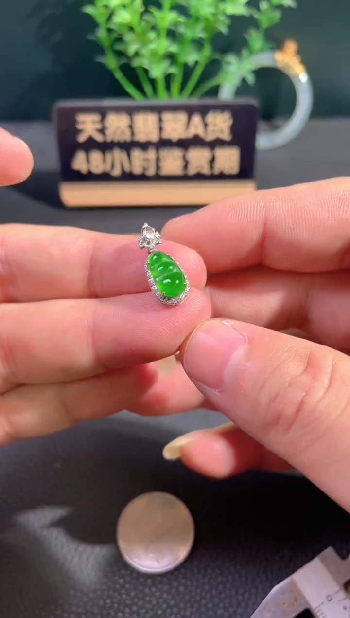 颈饰18K金镶嵌翡翠翡翠