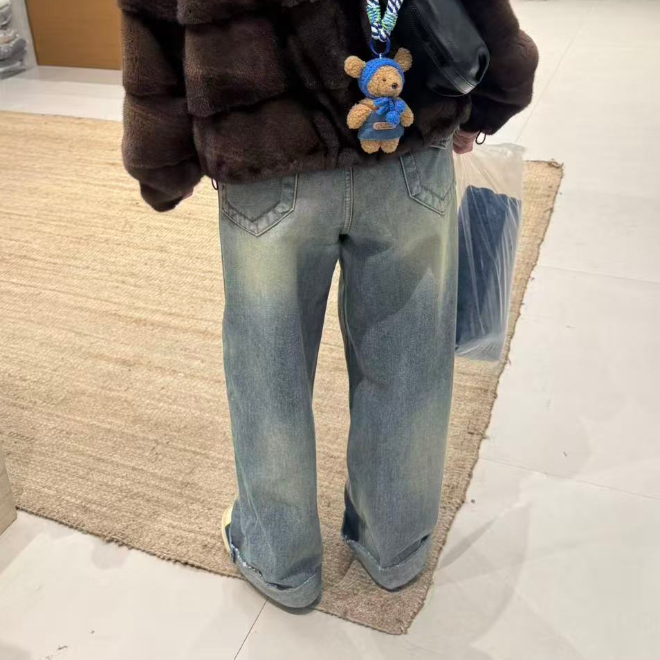 韩国东大门卷边牛仔裤/NO74天/
