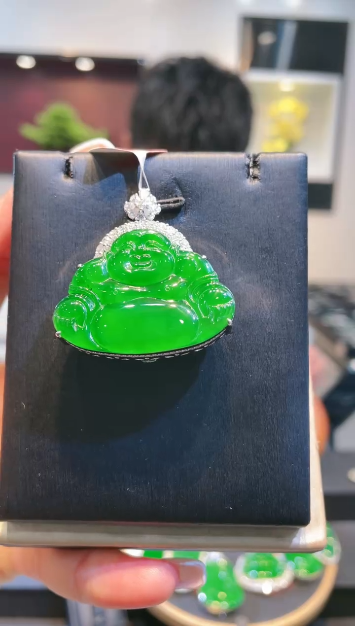 【闪购商品】翡翠颈饰18K金镶嵌A27天然A货翡翠吊坠