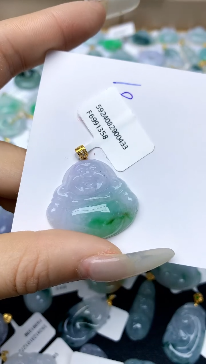 【闪购商品】翡翠颈饰18K金镶嵌天然A货翡翠