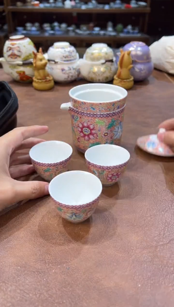 真的很便宜超好看会开片的旅行茶具