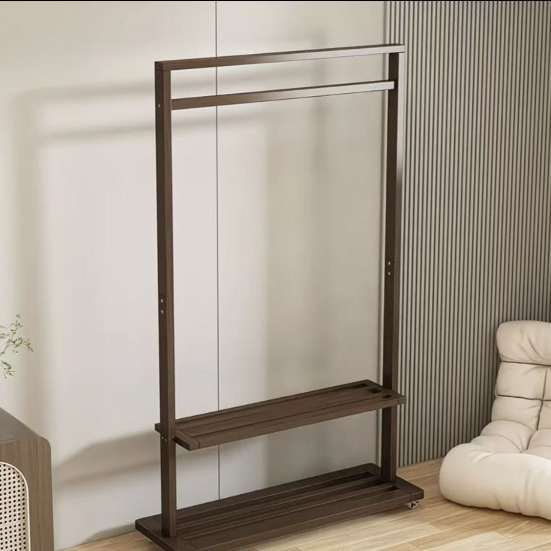 【王老板】实木挂衣架落地卧室新款晾衣架挂衣置物架落地衣帽架