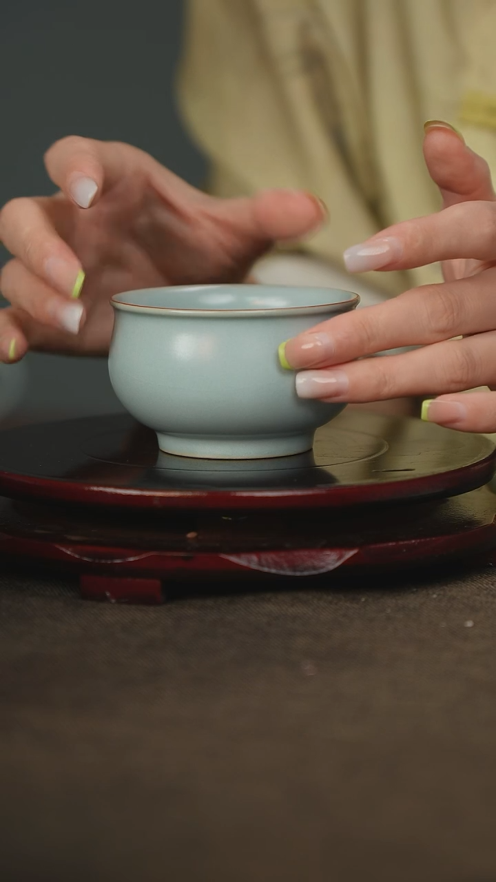 微瑕 大福袋杯 汝瓷 主人杯