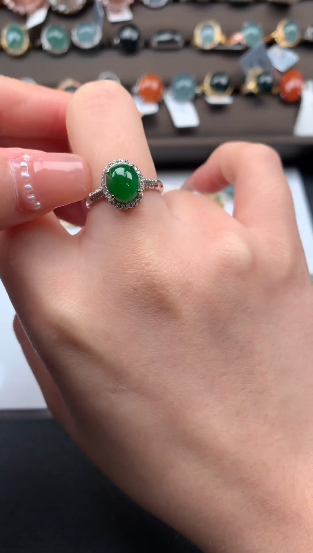 【闪购商品】翡翠戒指银S925镶嵌5212