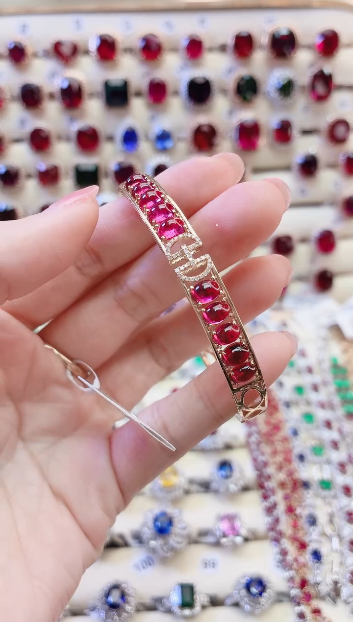 18K金镶嵌手镯碧玺X*某1