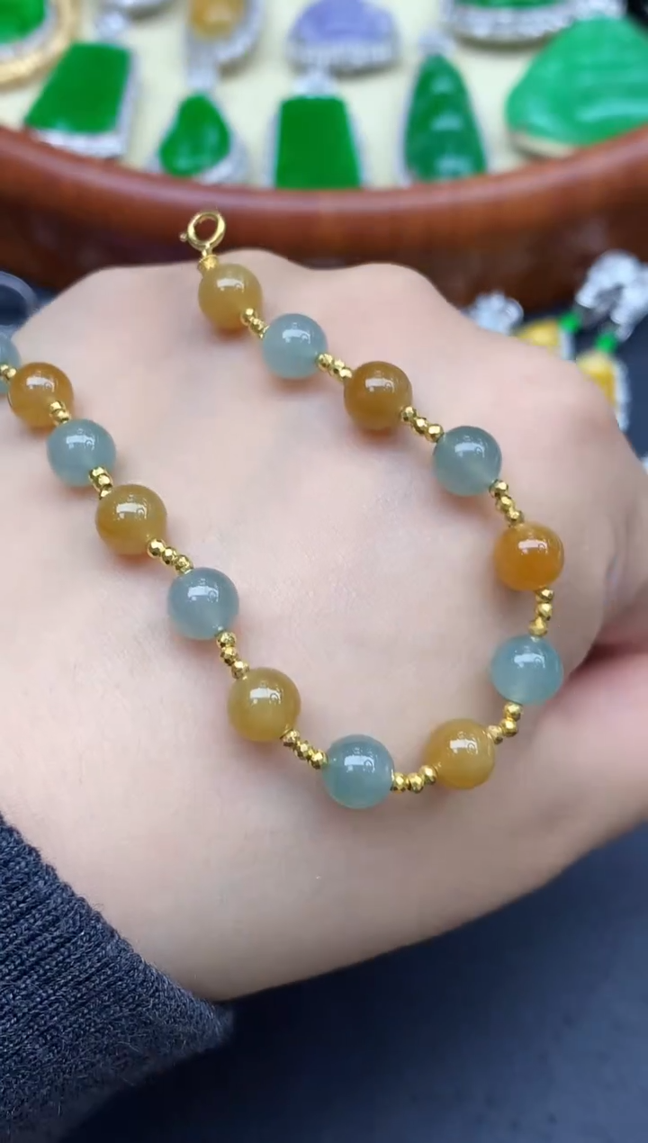 18K金镶嵌手链翡翠254-中国好珍宝