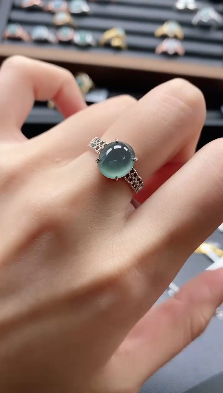 【闪购商品】翡翠戒指银S925镶嵌51151