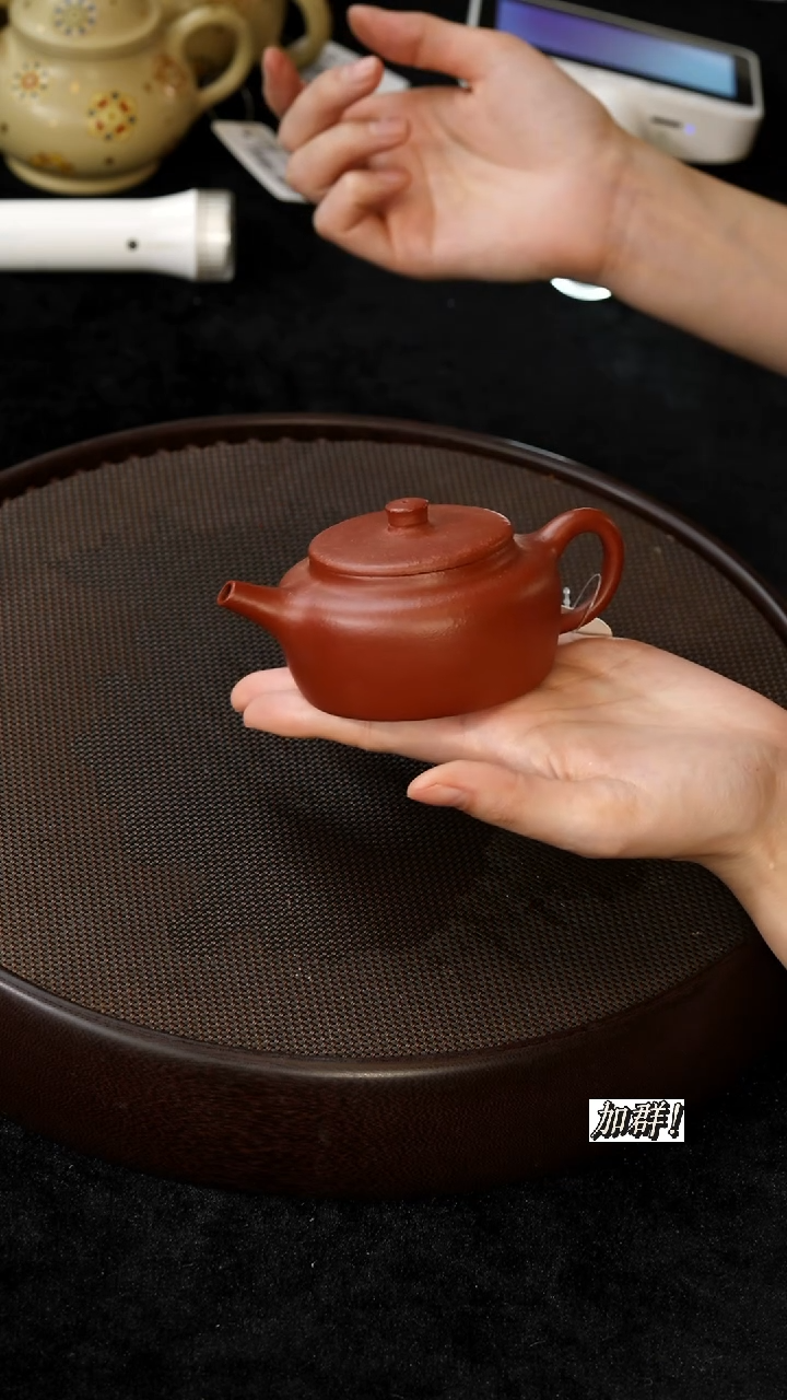 茶壶紫砂JF005456粗砂朱泥折肩德钟130c