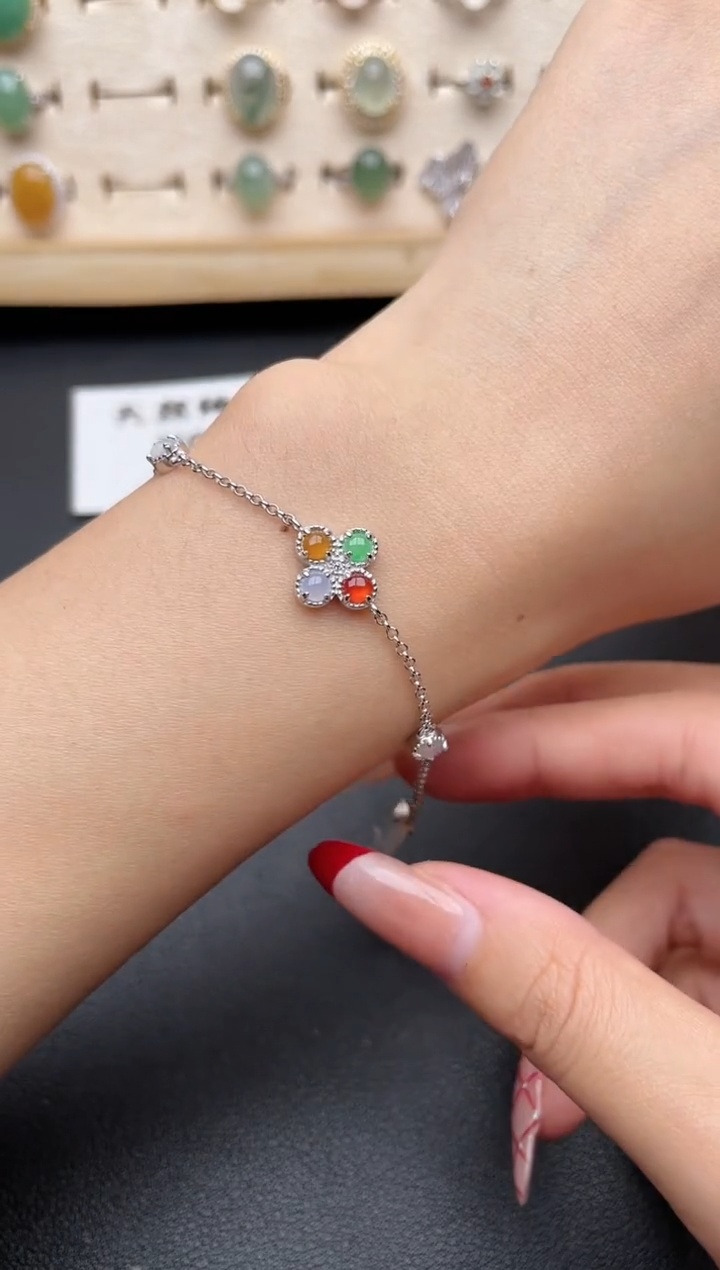 【闪购商品】翡翠手链银S925镶嵌11111