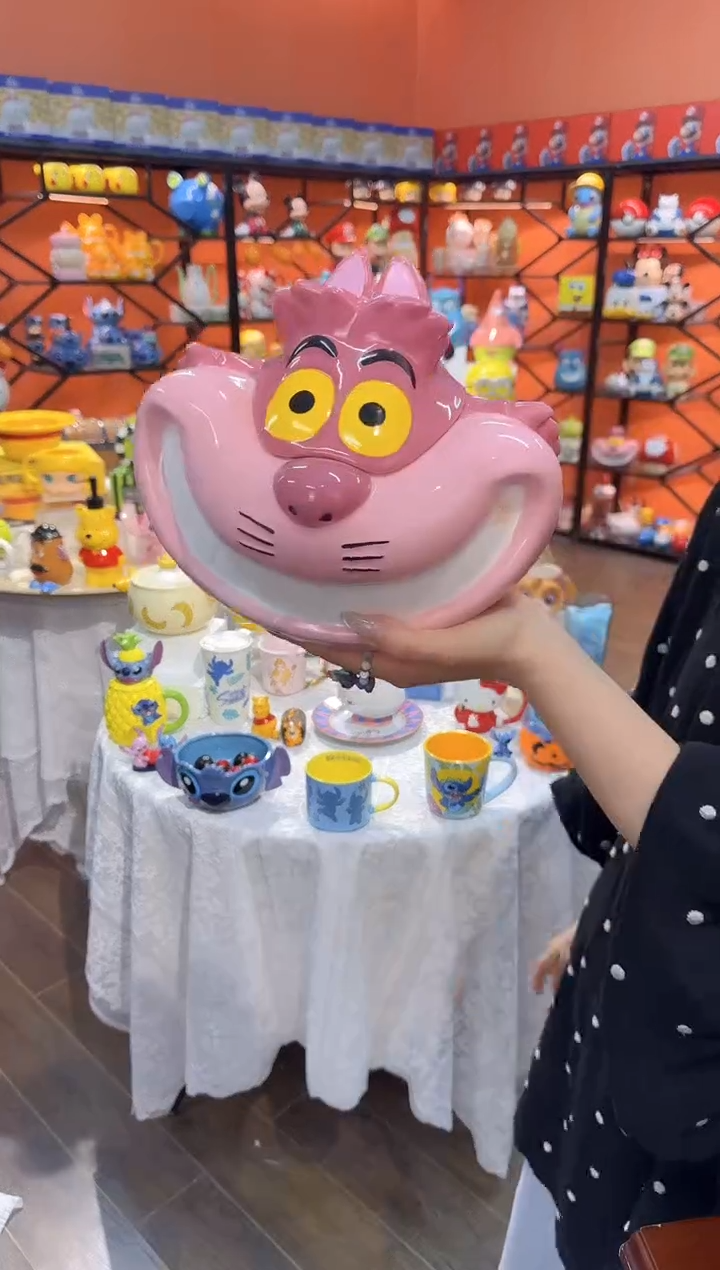 瓷片@@陶瓷柴郡猫储物罐