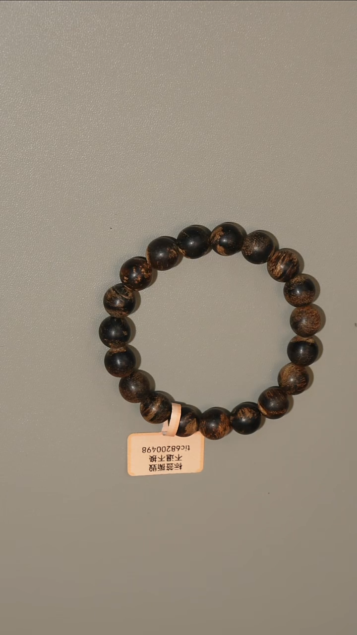 沉香手串达拉干超重沉水1.0标准珠单圈手串12克