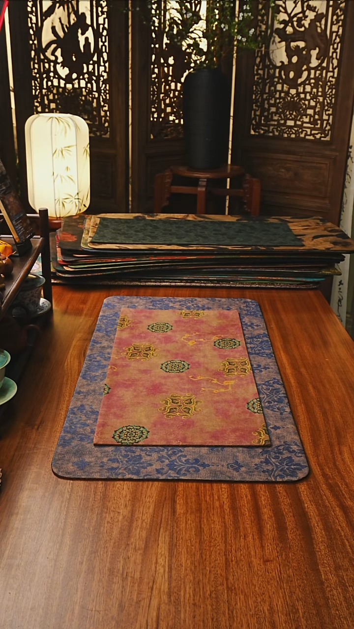 鎏金宝相+青花香云纱茶席