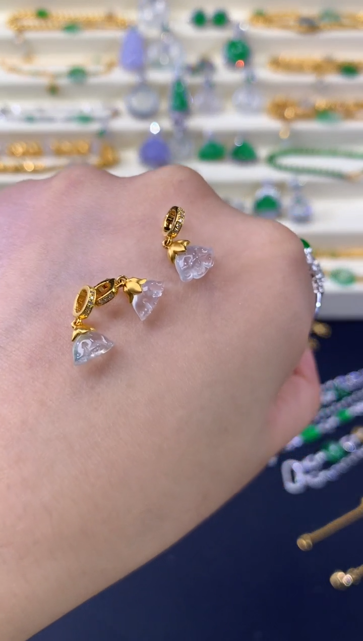 翡翠18K金镶嵌吊坠(不含链)Z05|多样性发其一