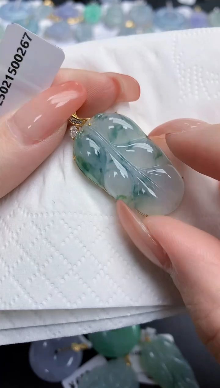 【闪购商品】翡翠颈饰18K金镶嵌天然缅甸翡翠A货