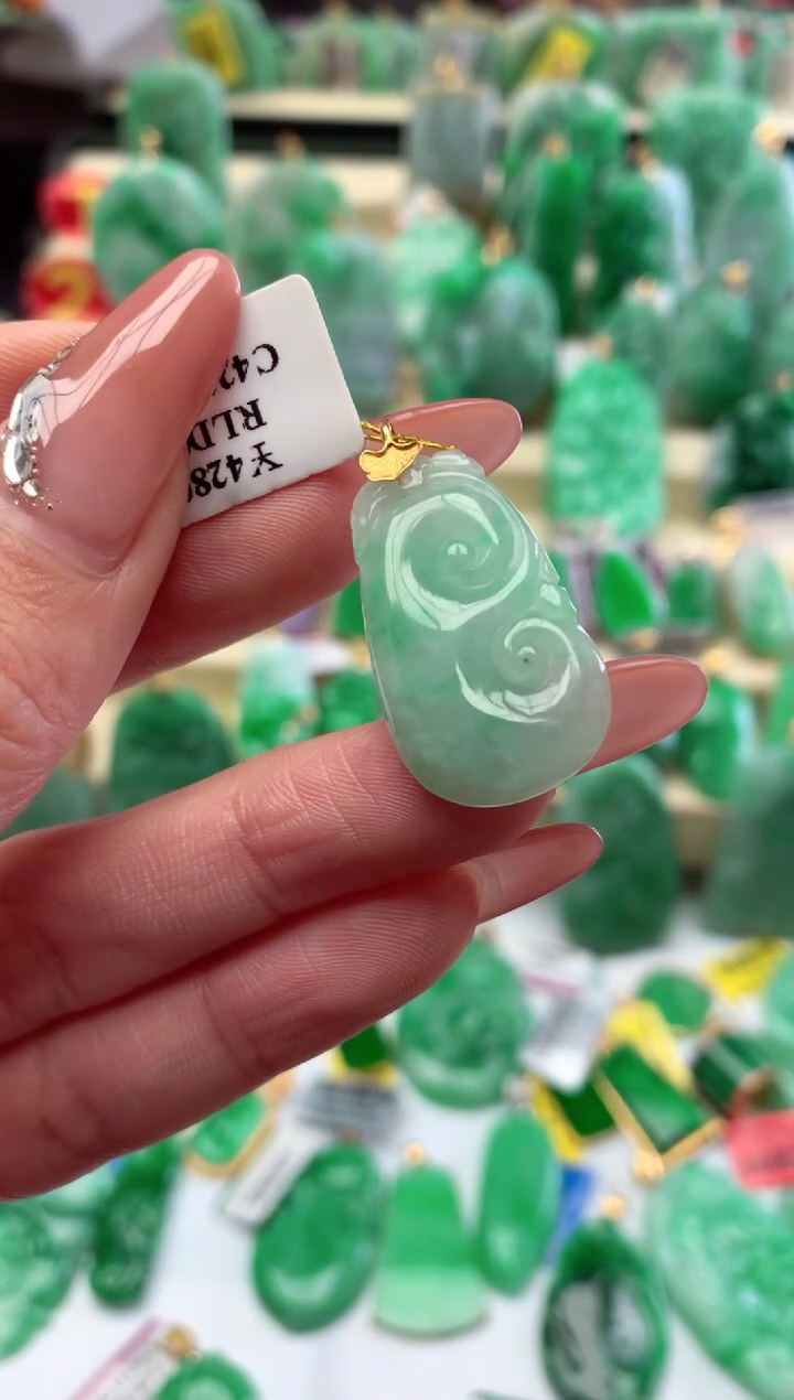 【闪购商品】翡翠吊坠(不含链)18K金镶嵌挂件