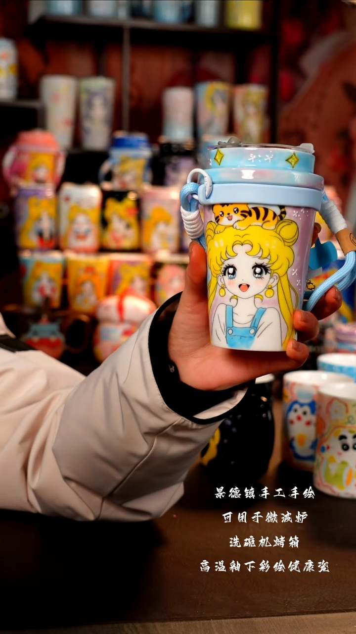 景德镇手工手绘陶瓷杯杯