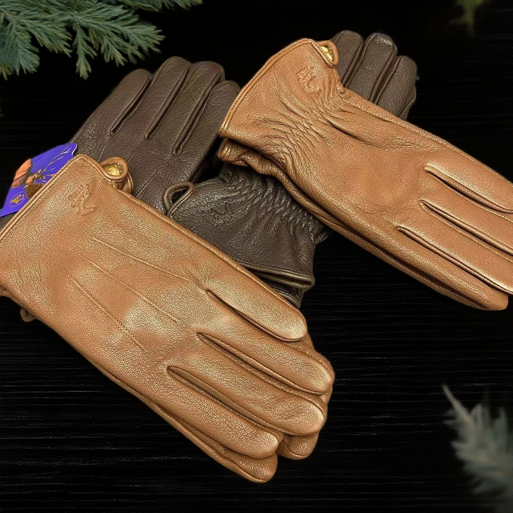 男士加绒秋冬手套冬季加厚透气真皮手套分指款