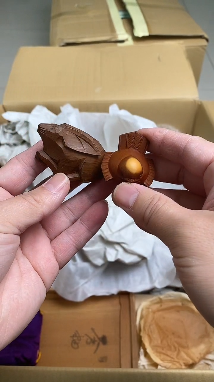 鹿*日瓷回流木头兔和鸟