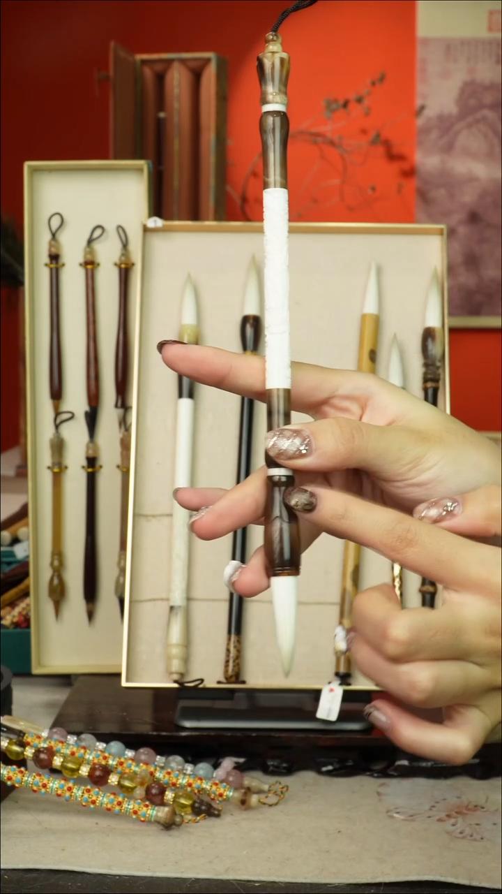 266号闪孤品高货毛笔链接 清水试笔 蘸墨不退