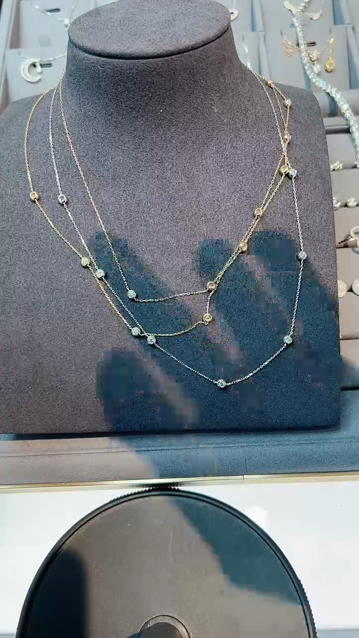 【闪购商品】钻石项链18K金镶嵌多样性发一