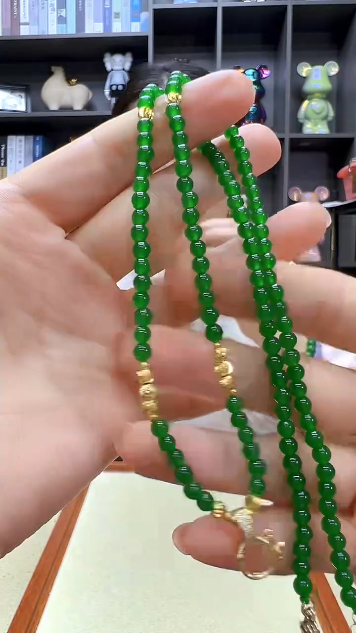翡翠14K金镶嵌颈饰丹丹diy劲饰
