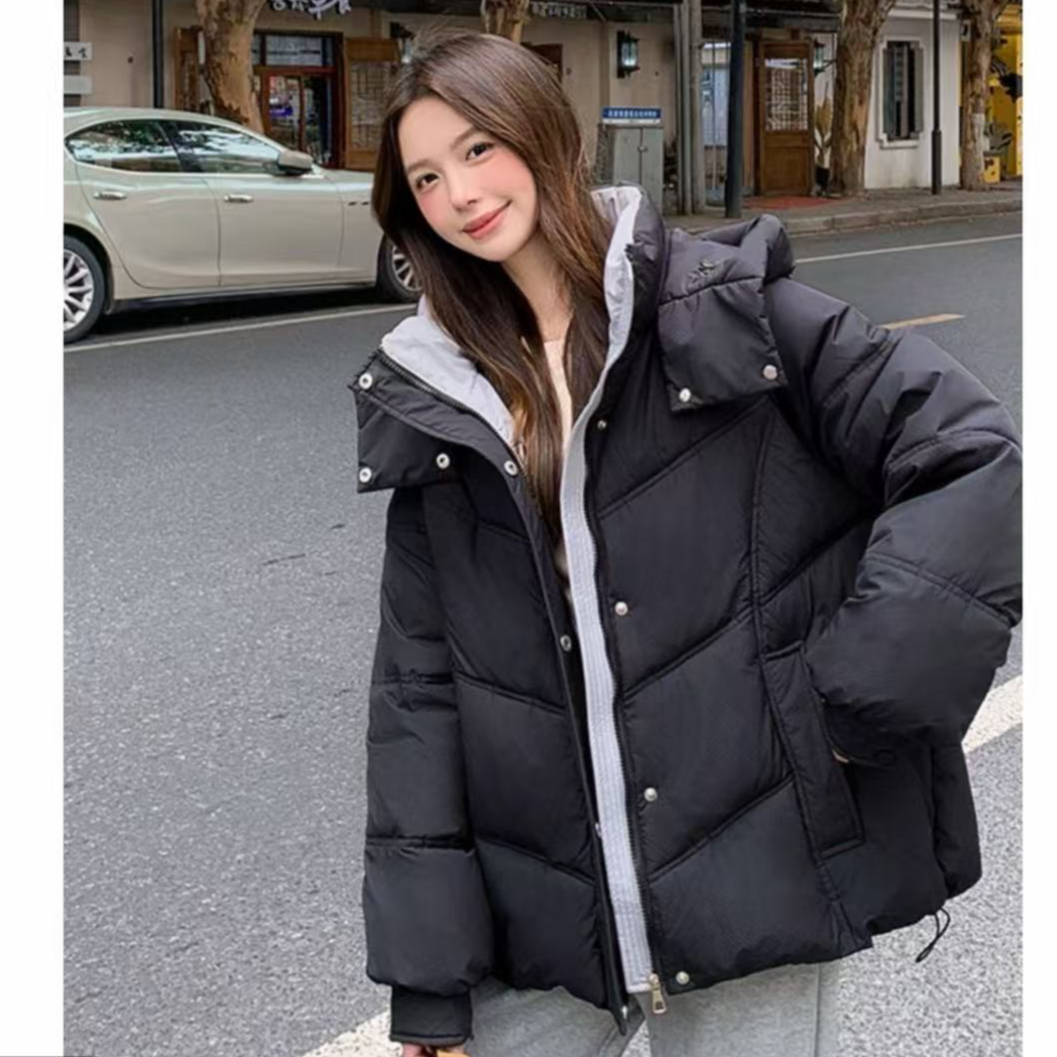 纯色优等品短款冬季保暖潮流宽松百搭连帽女199