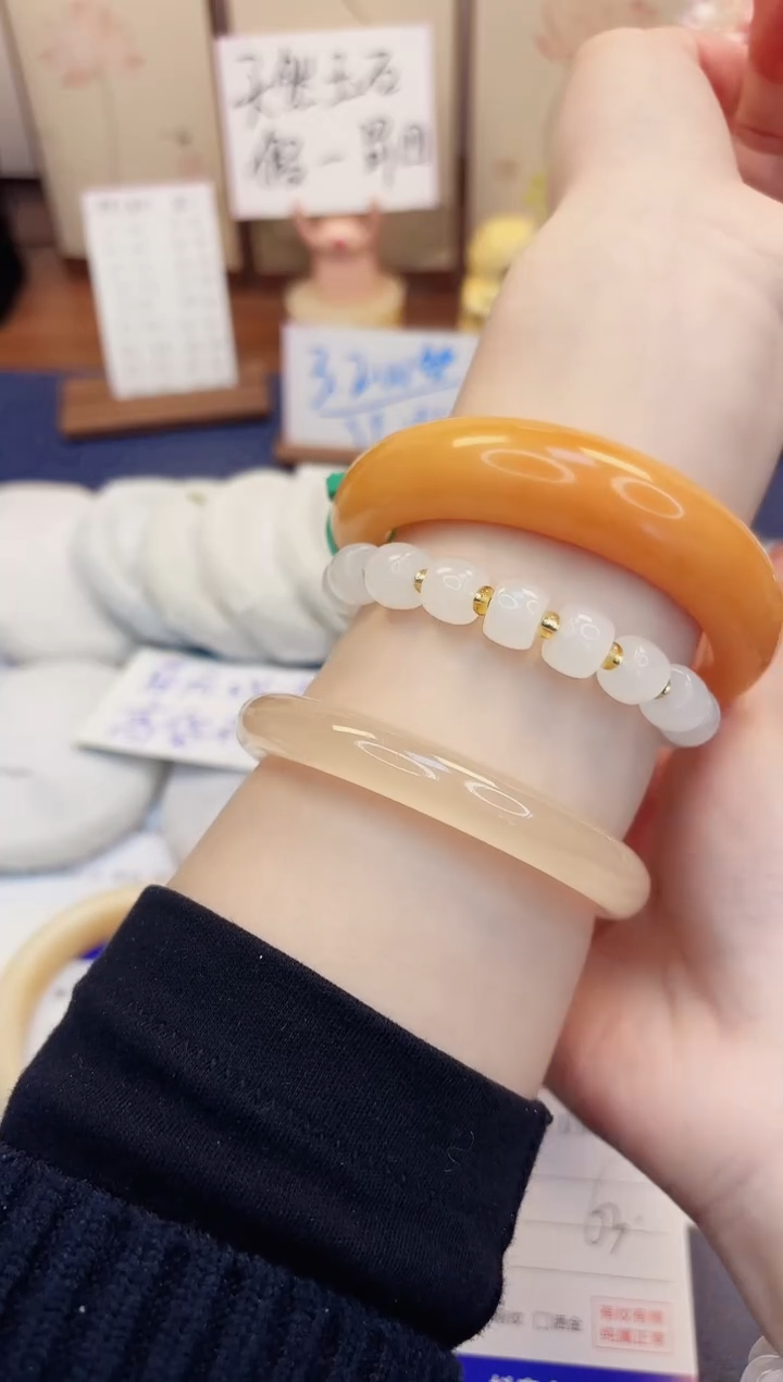 【闪购商品】石英质玉手镯未镶嵌91-财气镯-圈口63