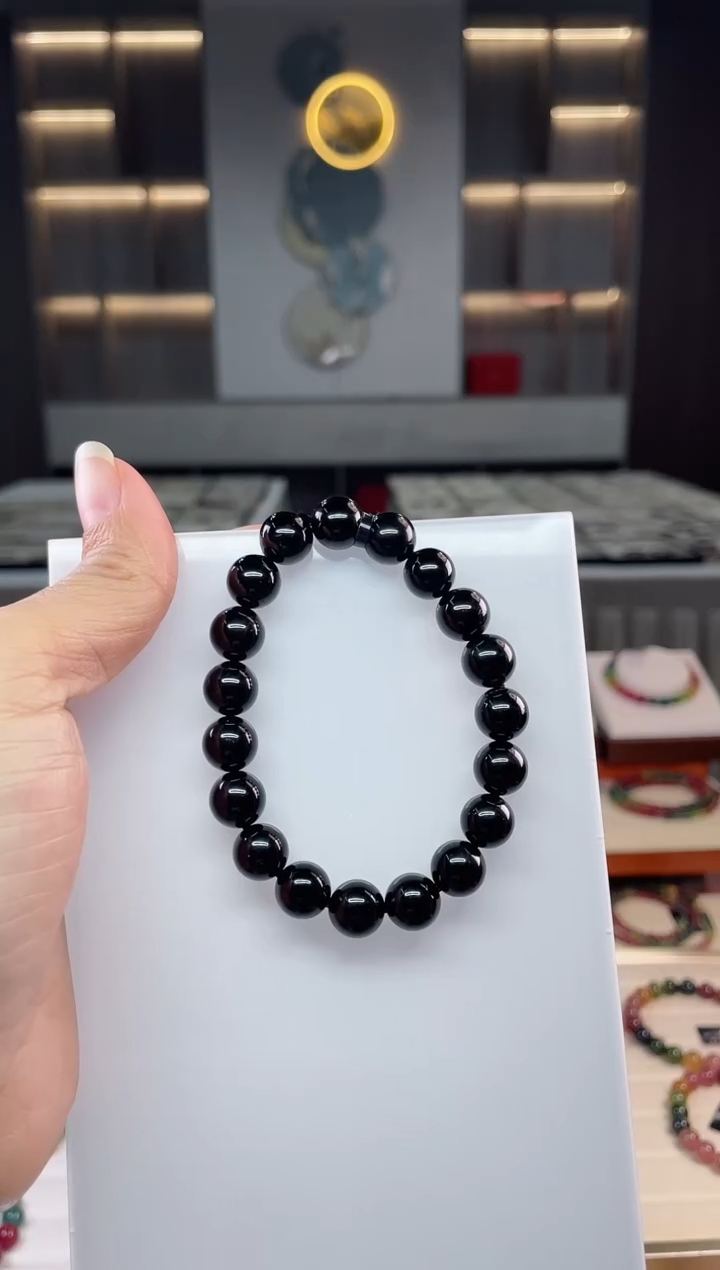 未镶嵌老矿碧玺彩虹单圈手串10mm+碧玺（多样性发一条）Q