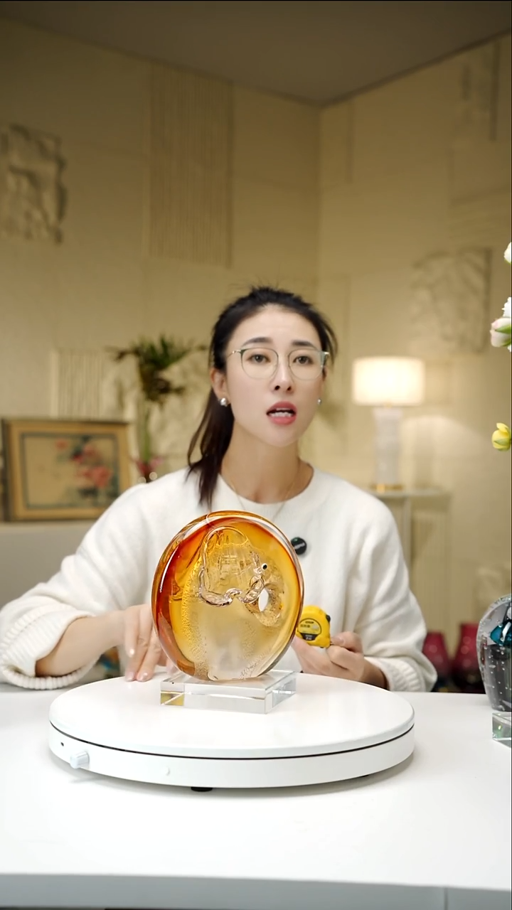 手工艺品琉璃琥珀金元宝象摆件