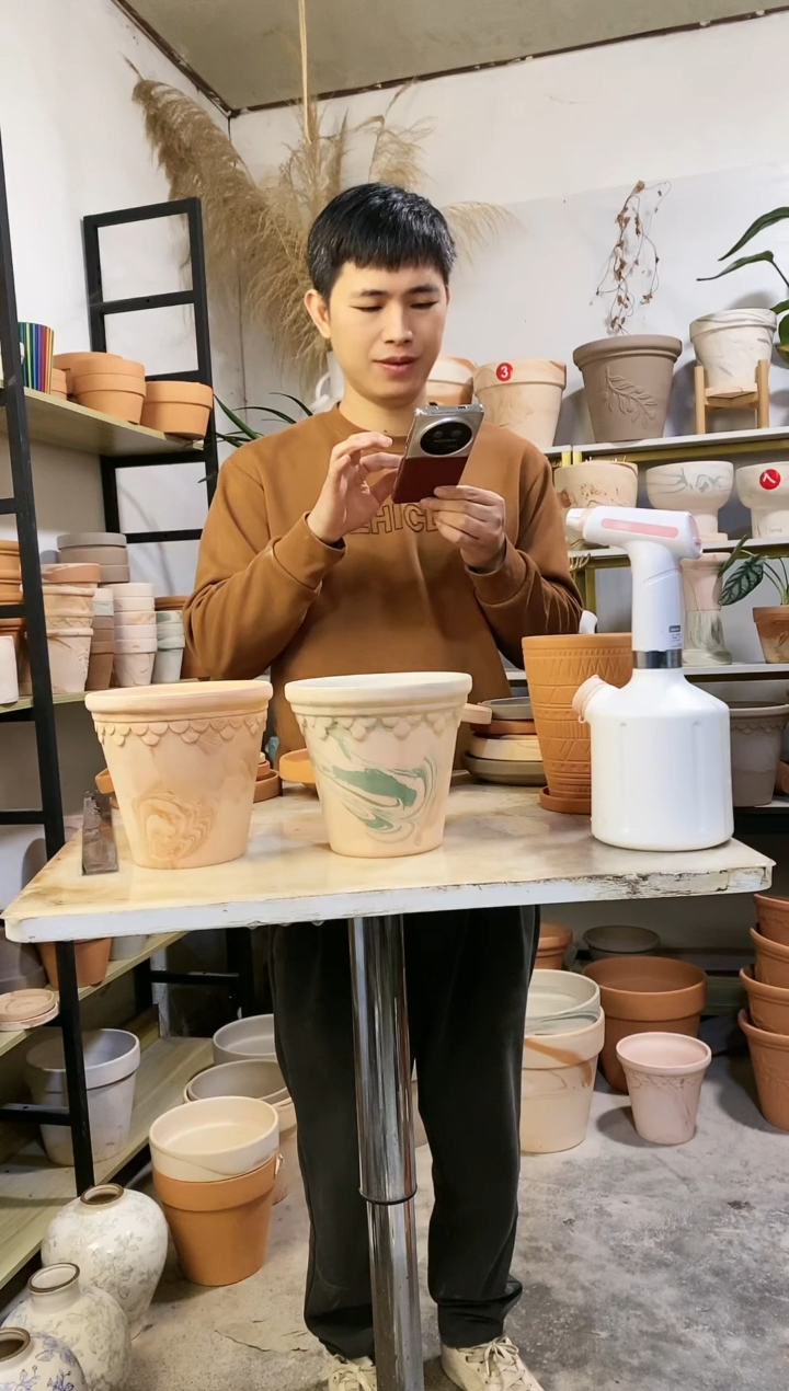 【闪购商品】红陶16*15双色巴洛克 2盆无托