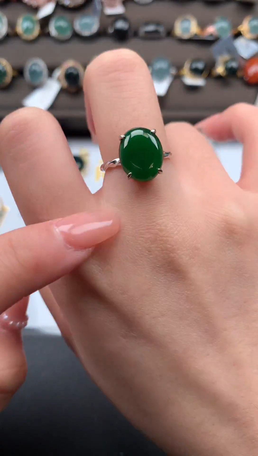 【闪购商品】翡翠戒指银S925镶嵌51451