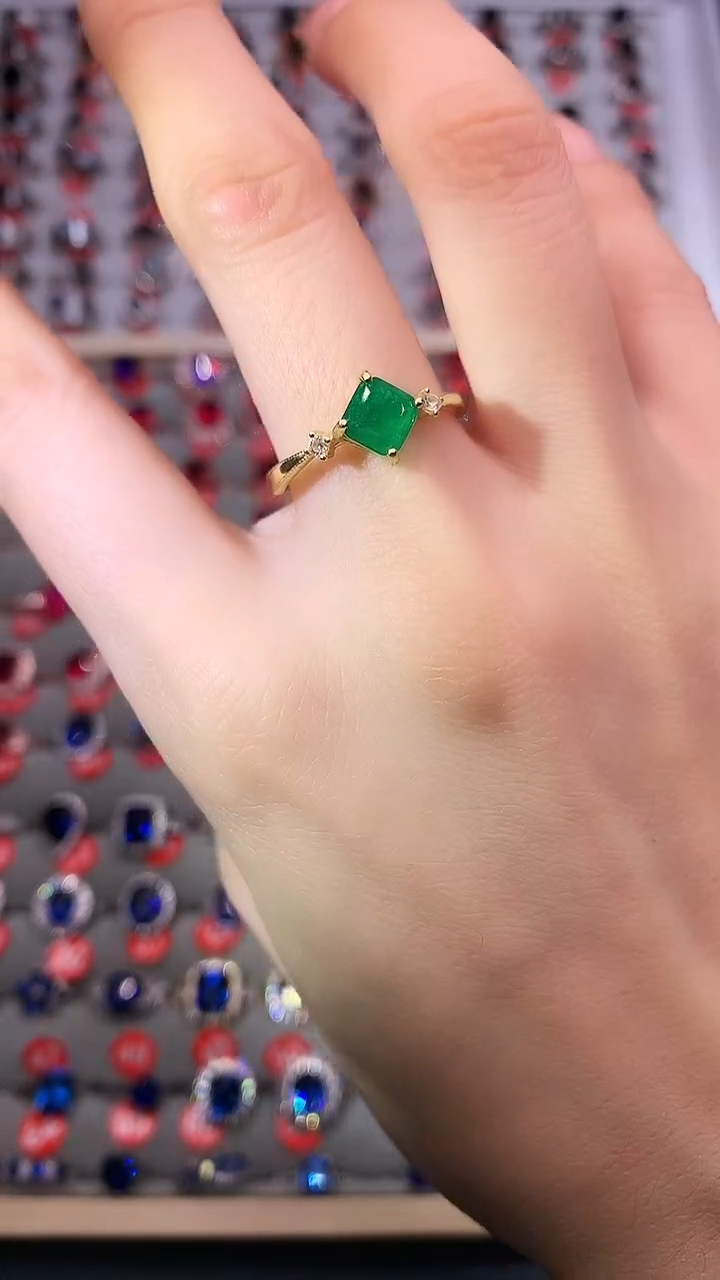 【闪购商品】祖母绿戒指银S925镶嵌1111111