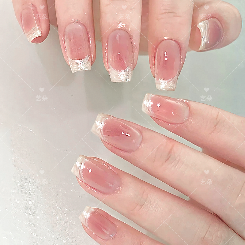 【指尖精灵】美甲穿戴甲纯手工制作甲片指甲油胶猫眼法式短款中长款