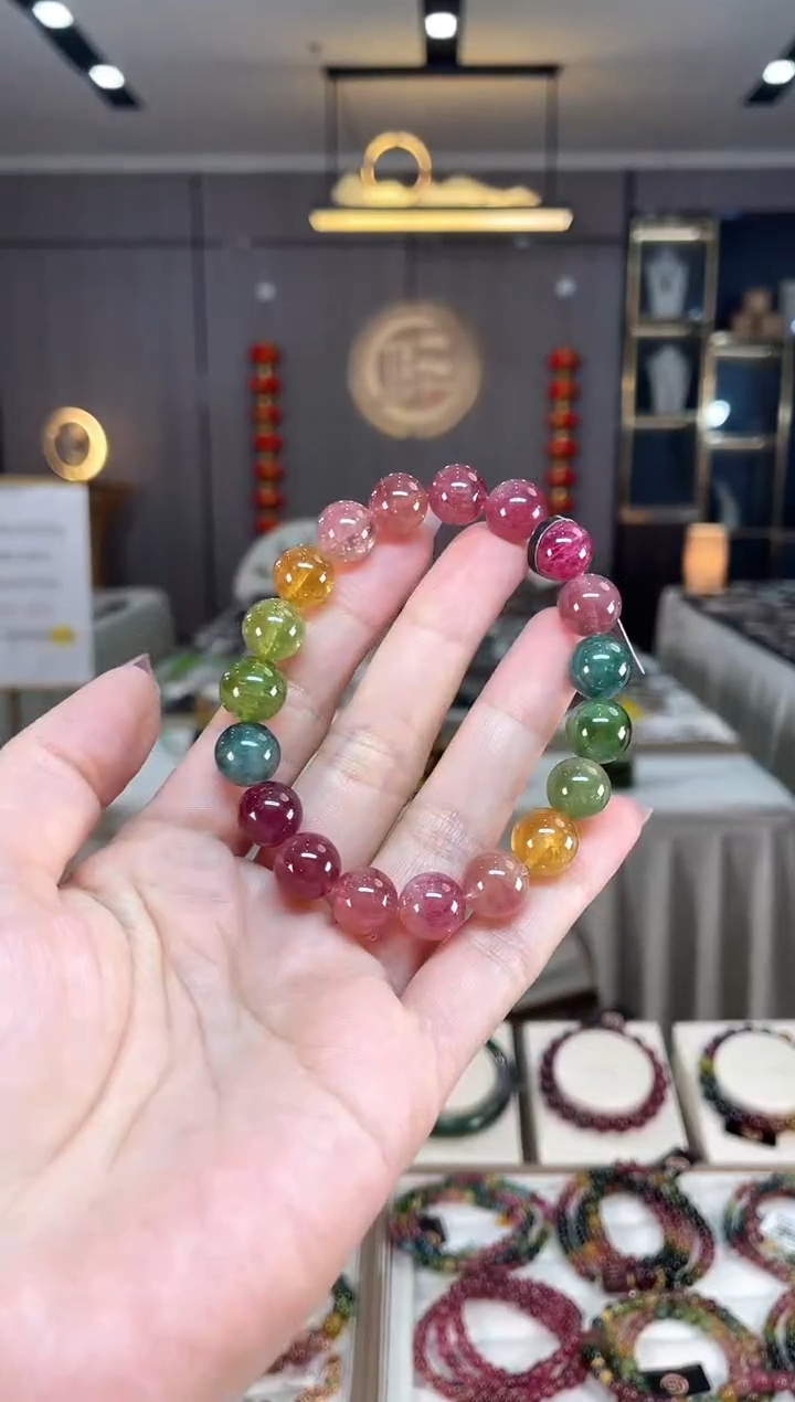 未镶嵌收藏级老矿碧玺单圈手串10mm+碧玺hon多样性发一条