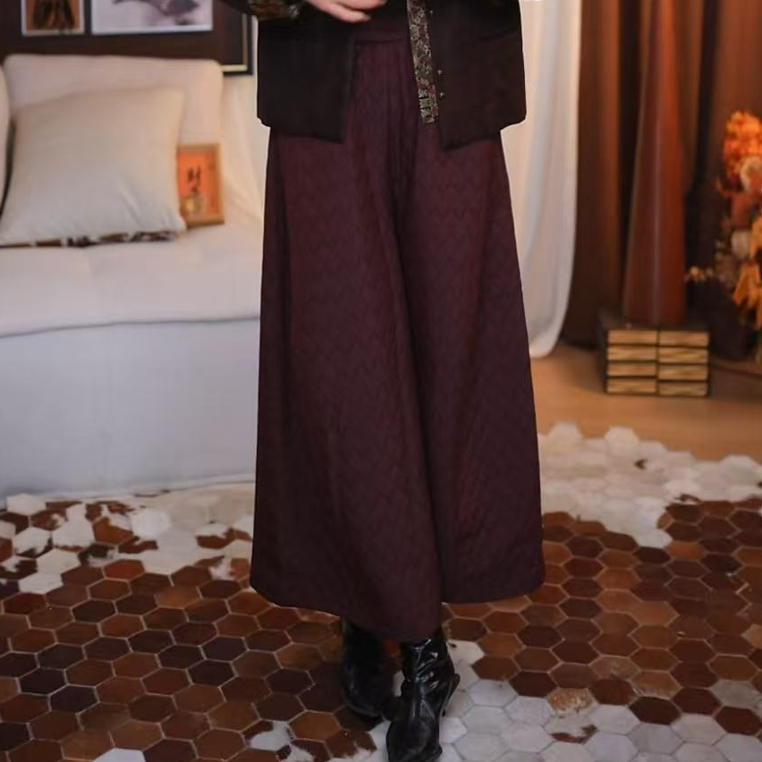 【玖柠】新中式百搭复古显瘦秋冬时尚宽松百搭裤子