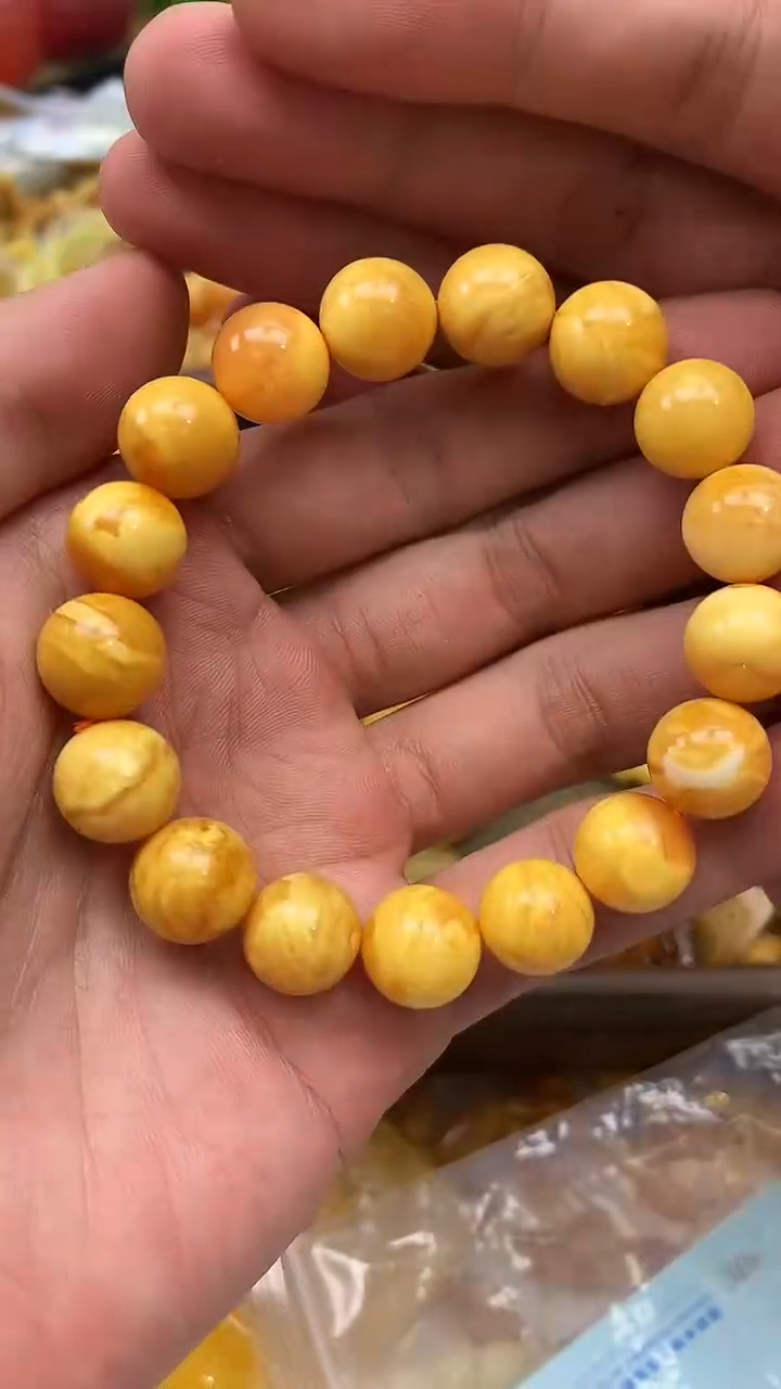 裸石蜜蜡未镶嵌手串卡12