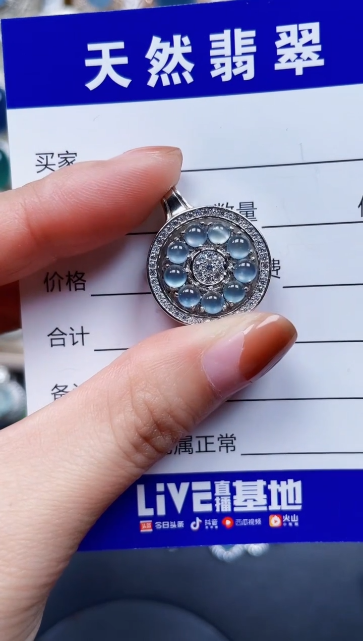 颈饰银S925镶嵌翡翠833