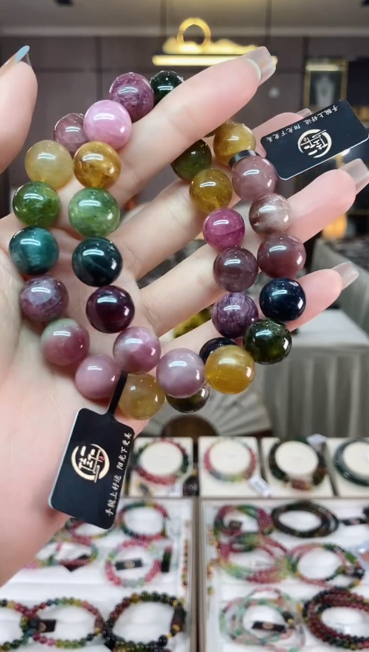 【闪购商品】碧玺单圈手串12mm+未镶嵌多样性发货一条dan