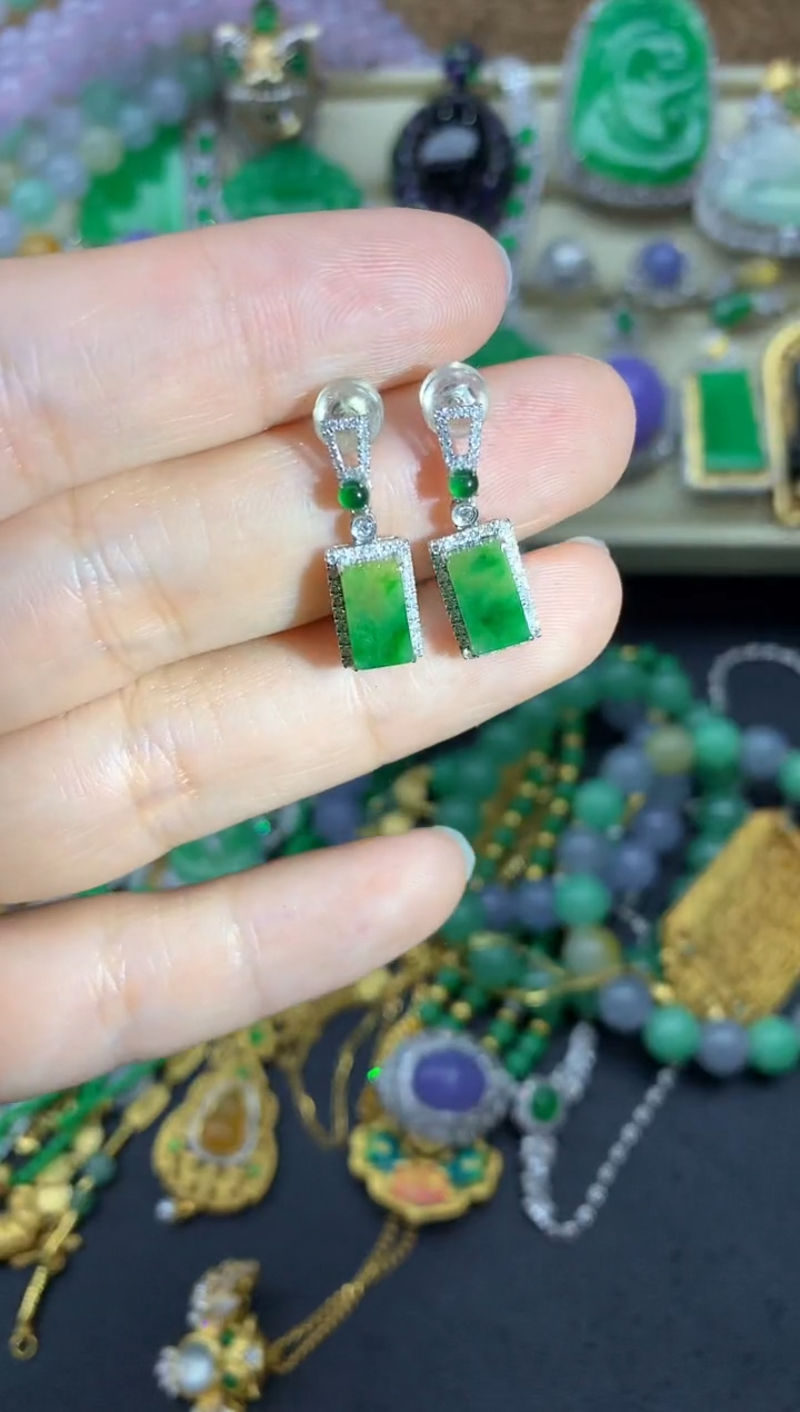 【闪购商品】翡翠耳饰18K金镶嵌155-中国好珍宝