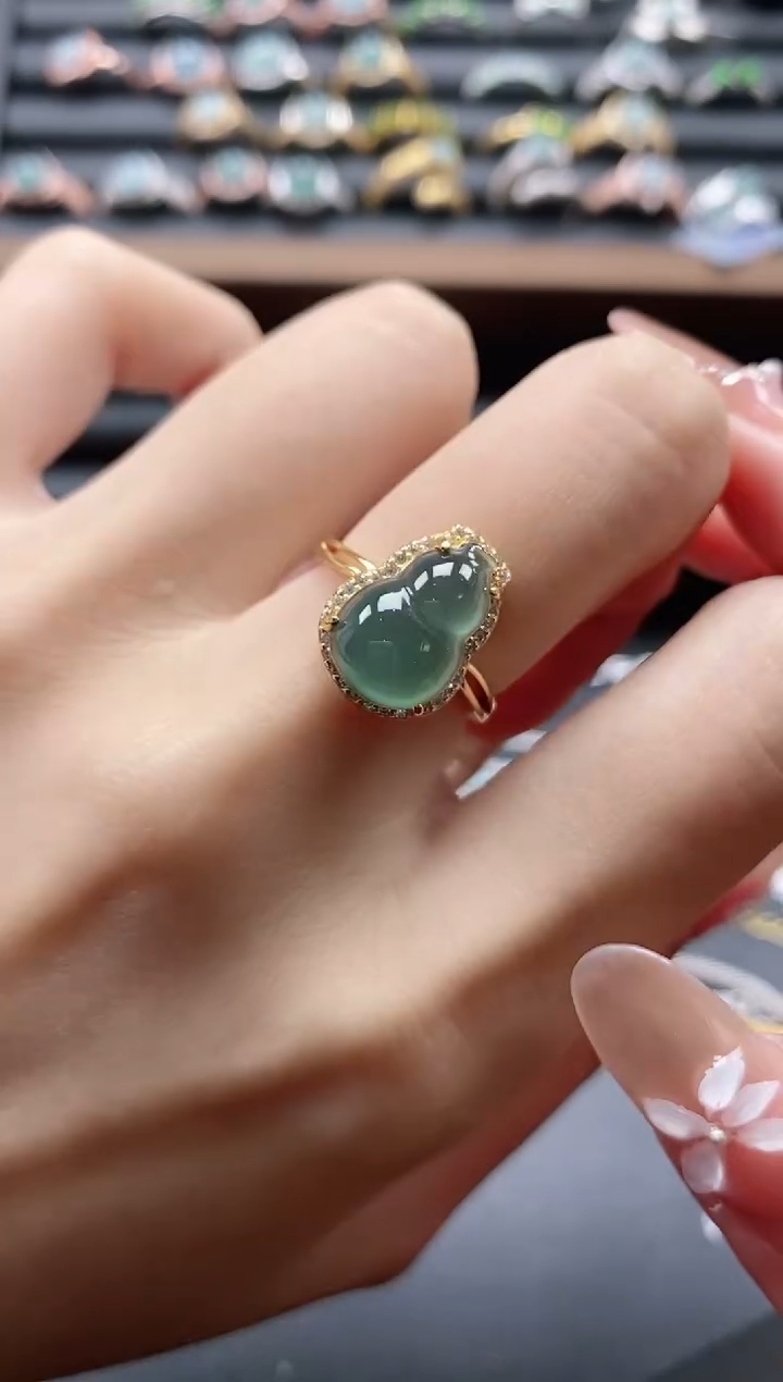 【闪购商品】翡翠戒指银S925镶嵌5151