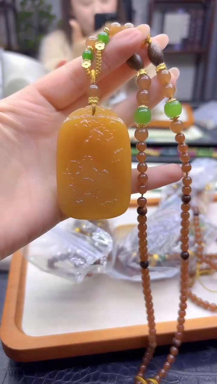 毛衣链未镶嵌和田玉（糖玉）DIY款M861