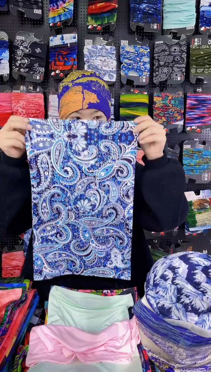 涤纶超*孤品 百变魔术头巾 锦纶孤品青花瓷