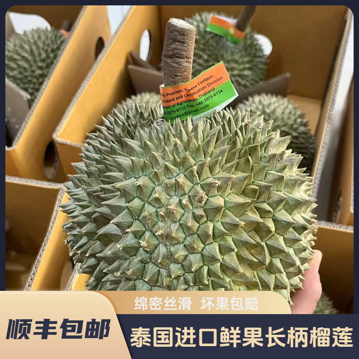 【A果一物一拍❶】泰国长柄鲜榴莲核大慎拍坏果包赔生劈不售后顺丰XL