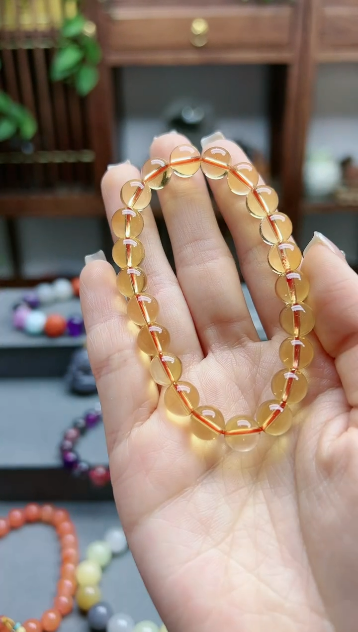 【闪购商品】水晶手串未镶嵌黄水晶手串*1 JH