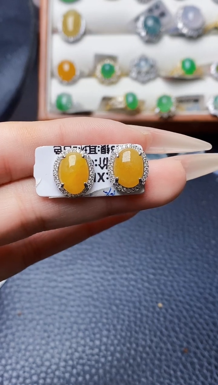 银S925镶嵌戒指翡翠0078