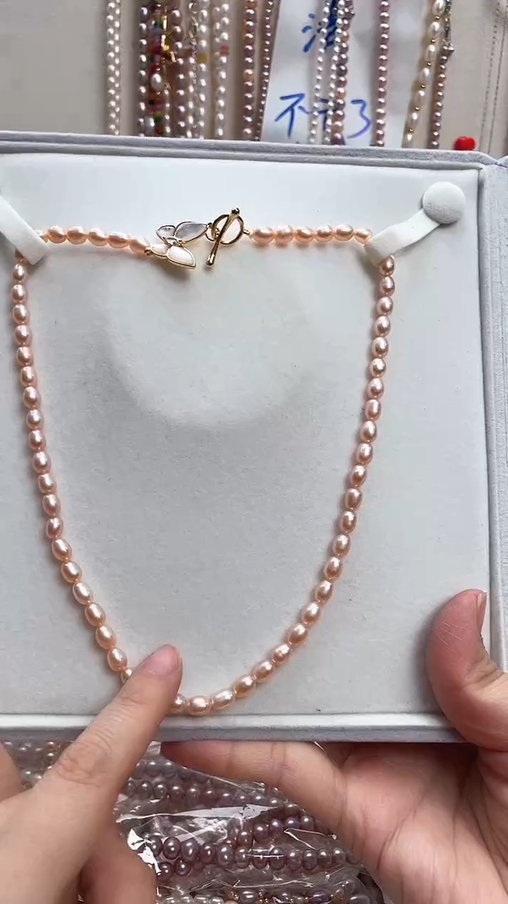 【闪购商品】淡水珍珠颈饰合金中国红珍珠项链