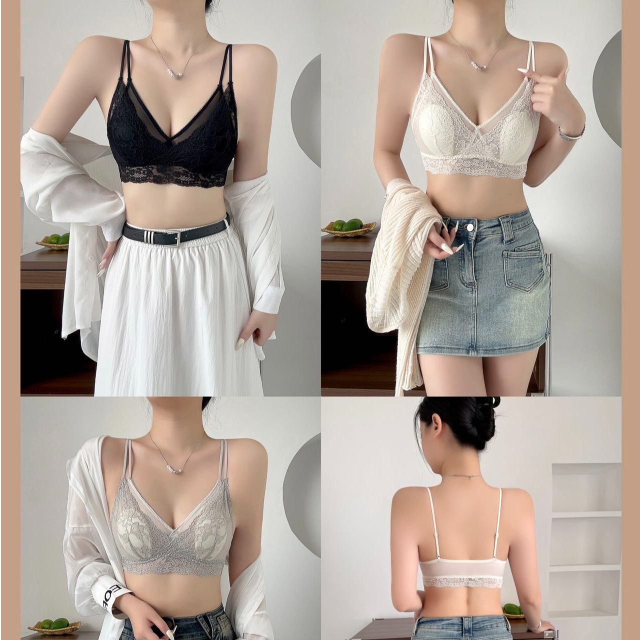 加兹尼12397内衣女小胸聚拢法式蕾丝水晶杯夏季薄款无钢圈文胸罩